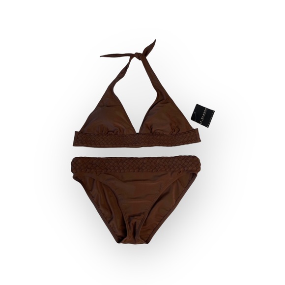 new La Blanca ༄ Woven 2 Piece Halter Bikini Set ༄ Chocolate Brown ༄ 12 ༄ Cruise - Picture 15 of 16